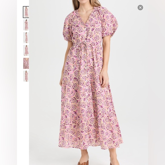 Banjanan Poppy Floral Dress Size L Women Preppy Cotton Pockets Button In Jupiter - Picture 1 of 13